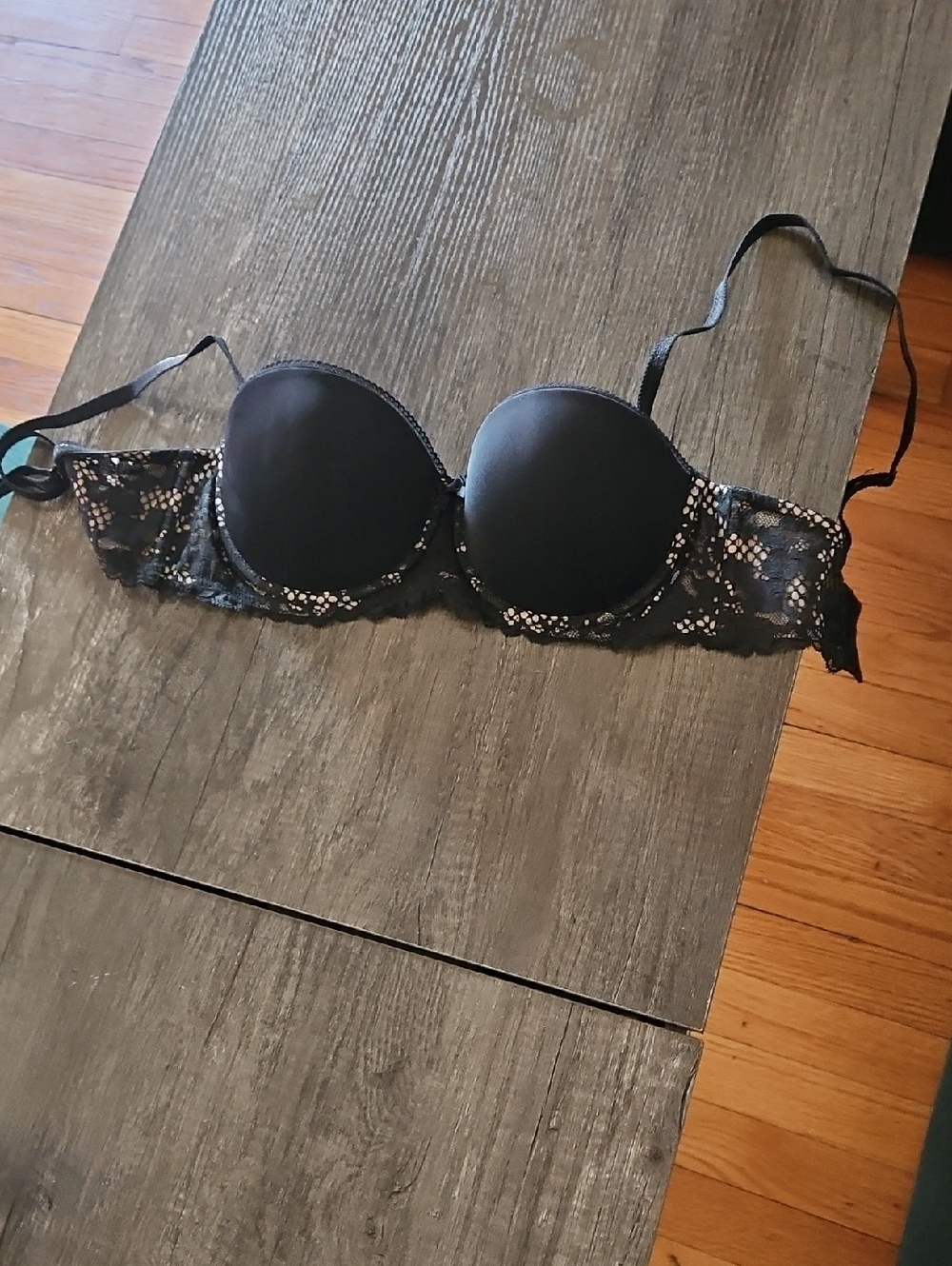 Adore Me Black Lace Push-Up Bra